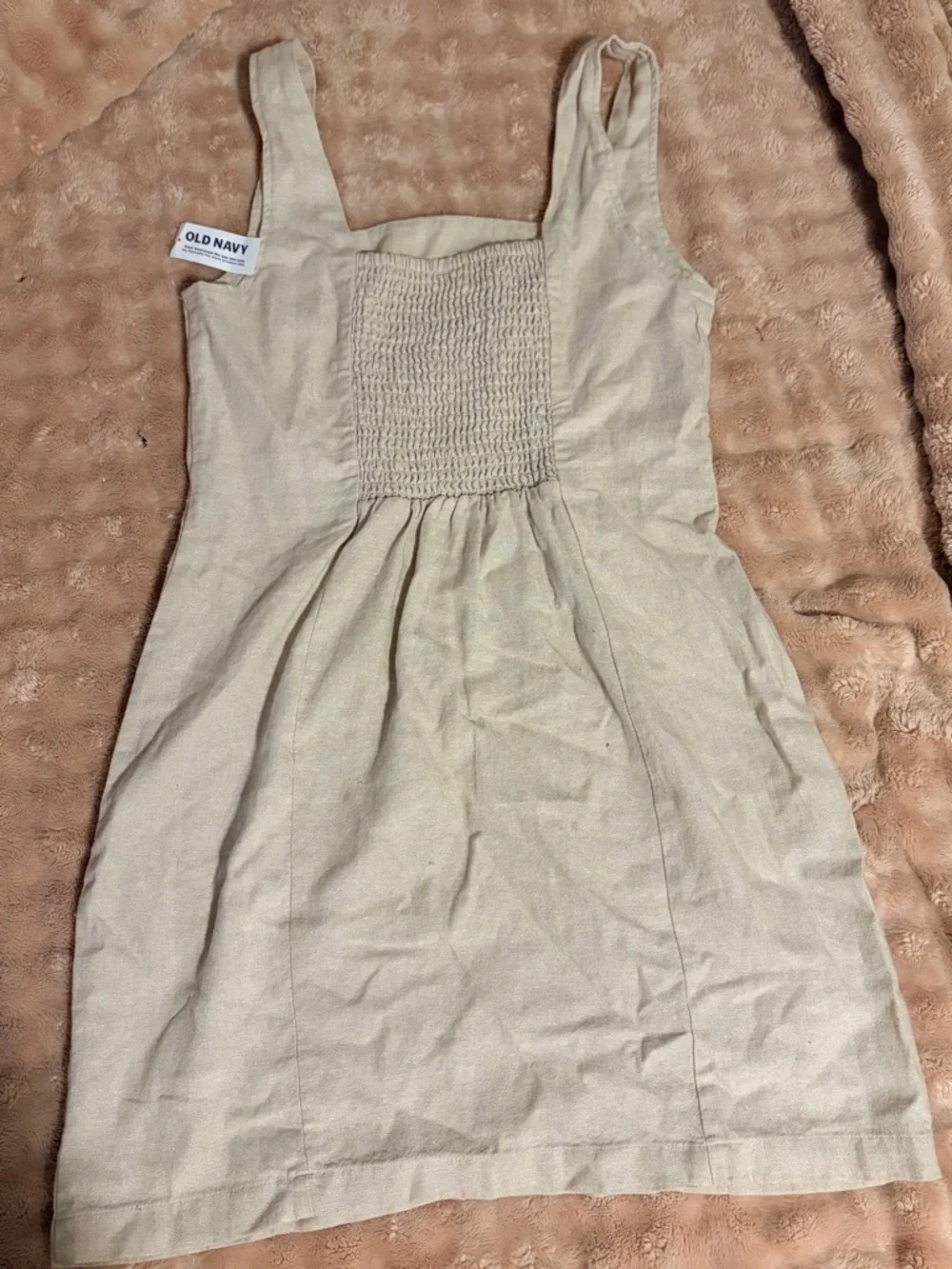 Old Navy Smocked Tank Top in Light Beige - Picture 2 of 3